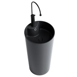 Umywalka wolnostojąca ceramiczna owalna czarny mat 85x40 cm LINO-MTB-400