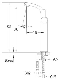 Bateria umywalkowa, kolor złoty Darling DA5013/1GL Omnires