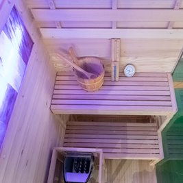 Sauna fińska 2 osobowa wysokotemperaturowa 3,5KW Harvia 120x120 cm Lark1