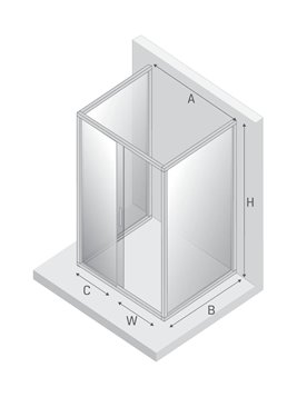 Kabina prysznicowa trójścienna 100x90 K-0253 Varia New Trendy