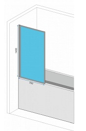 Czarny parawan nawannowy 70 cm Lagos Fix Rea