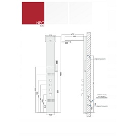 Panel natryskowy Neo Led Corsan bateria termostat