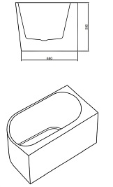 Wanna przyścienna narożna prawa 150 cm Mera Hydrosan