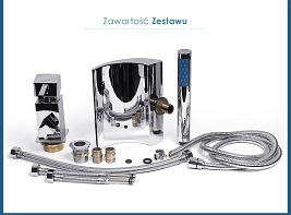 Bateria nawannowa 3-otworowa z wylewką i słuchawką