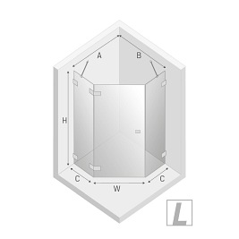 Miedziana kabina pięciokątna 80x80 lewa EXK-3818 Avexa New Trendy Copper Brushed