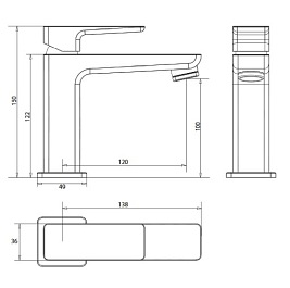 Bateria umywalkowa, sztorcowa Parma PM7410 CRB Omnires