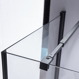 Kabina prysznicowa czarna 90x90 kwadratowa drzwi uchylne BS04B