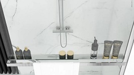 Ścianka prysznicowa z półką i wieszakiem 120 cm Aero Evo Rea