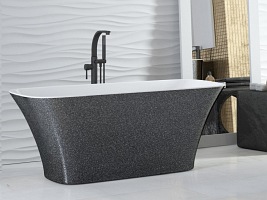 Wanna wolnostojąca grafitowa 160 cm+ klik-klak chrom Assos Glam Besco