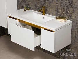 Szafka z umywalką złoty uchwyt 120 cm seria Diamond Gold Gante