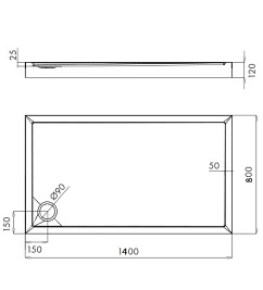 Brodzik prysznicowy na nośniku, 80x140 Camden 80/140/P