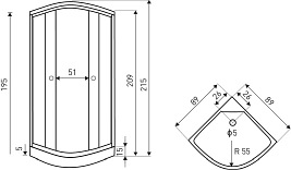 Kabina z hydromasażem niski brodzikiem 90x90 Lisa Kerra