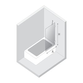 Czarny parawan wannowy 70x150 EXK-1978 Avexa Black New Trendy