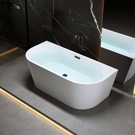 Wanna wolnostojąca przyścienna czarne wykończenie 140 cm Lena Hydrosan