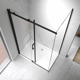 Czarna kabina prysznicowa prostokątna 120x80 szkło 8 mm ZES-KZ22C-BL-120X80