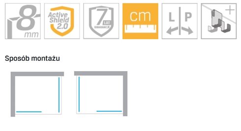 Biała kabina prysznicowa rozmiar 120x100 cm pełna rama EXK-2317 New Modus White New Trendy