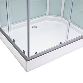 Kabina prysznicowa zabudowana prostokątna profil szczotkowany 120x80 Alma Lewa