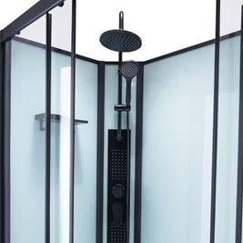 Kabina prysznicowa zabudowana na niskim brodziku prostokątna 120x80 Alma Prawa