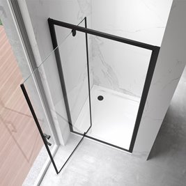 Drzwi prysznicowe uchylne do wnęki kolor profili czarny mat 80 cm ZES-KZ18B-BL-80 zdjęcie 4