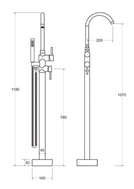 Bateria wannowa wolnostojąca złota Illusion I Besco BW-II-ZL