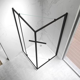 Czarna kabina prysznicowa kwadratowa 90x90 KZ16B Hydrosan