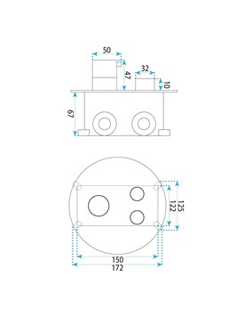 Zestaw prysznicowy podtynkowy termostat box Lungo Diamond złoty Rea
