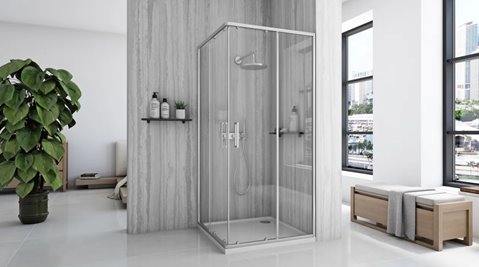 Stal szczotkowana kabina prysznicowa prostokątna 100x80 City Rea