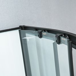 Kabina prysznicowa zabudowana na niskim brodziku półokrągła 90x90 WSH313B-90