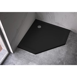 Czarny brodzik prysznicowy pięciokątny 90x90 ST08B wysokość 5 cm