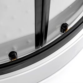 Kabina prysznicowa półokrągła zabudowana jasny środek 80x80 Clara