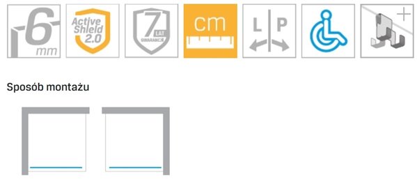 Stal szczotkowana ścianka prysznicowa 80 cm szkło 8 mm EXK-7101 Avexa Gunmetal Brushed New Trendy