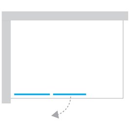 Parawan wannowy kolor stal szczotkowana lewy 100x150 P-0257-WL Nesta Gunmetal Brushed New Trendy