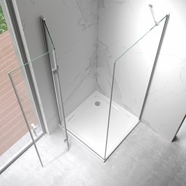 Chromowana kabina prysznicowa kwadratowa drzwi pojedyncze składane 90x90 ZES-KZ20C-90