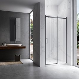Stal szczotkowana drzwi prysznicowe do wnęki 135-140 cm rozsuwane szkło 8 mm KZ09E