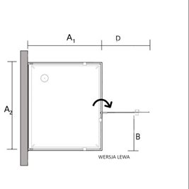 Kabina prysznicowa przyścienna kolor czarny 120x100 cm lewa Creative BKP248T10/12XKL Sea-Horse Clean Glass