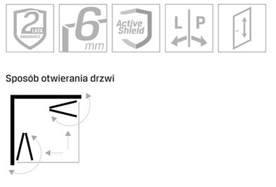 Czarna kabina prysznicowa prostokątna składana 90x80 K-3570 Superia New Trendy