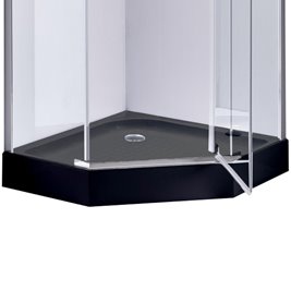 Czarny brodzik prysznicowy pięciokątny 100x100 SXL07C wysokość 15 cm