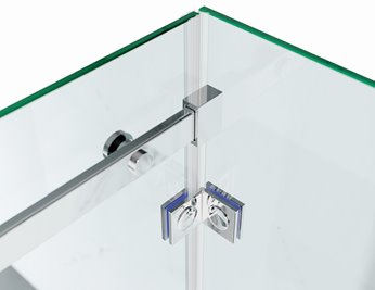 Kabina prysznicowa trójścienna 100x80x80 cm szkło 8mm mrożone profile złoty połysk Swiss Liniger