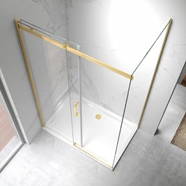 Złota kabina prysznicowa prostokątna 130x80 szkło 8 mm ZES-KZ22D-GL-130X90