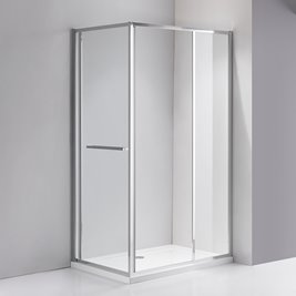 Chromowana prostokątna kabina prysznicowa Kira 100x90 drzwi rozsuwane do wewnątrz