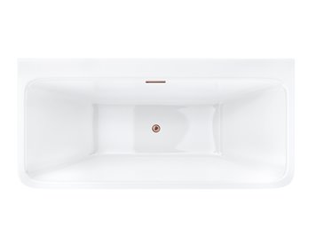 Wanna akrylowa, przyścienna wolnostojąca Iseo Corsan 170 cm korek klik-klak miedziany