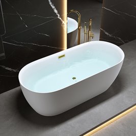 Wanna wolnostojąca 160 cm złoty korek oraz przelew Cesana Hydrosan