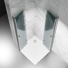 Kabina prysznicowa składana 90x90 cm szkło 6mm mrożone profile złoty mat Swiss Liniger