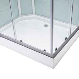 Kabina prysznicowa zabudowana prostokątna profil szczotkowany 120x80 Alma Prawa