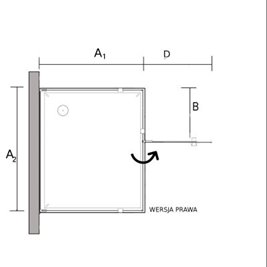 Kabina prysznicowa przyścienna kolor chrom 120x100 cm prawa Creative BKP248T10/12XP Sea-Horse Clean Glass