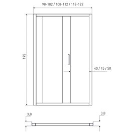 Czarne drzwi prysznicowe rozsuwane 110 cm Solid DS Kerra