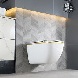 Zestaw podtynkowy stelaż GEBERIT DUOFIX + miska YUZU-WH-GL-TR-03 + przycisk DELTA 50 chrom