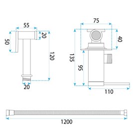 Miedź szczotkowana bidetka Foss Clif Rea