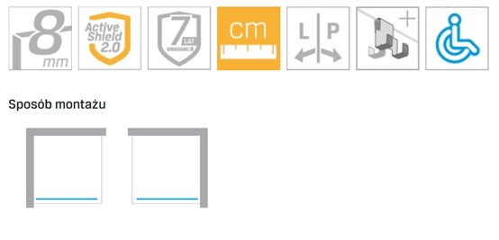 Czarna ścianka prysznicowa 100 cm szkło 8mm EXK-6298 Eventa Black Chrome New Trendy