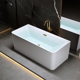 Wanna wolnostojąca złoty przelew oraz korek przyścienna 150 cm Sofia Hydrosan